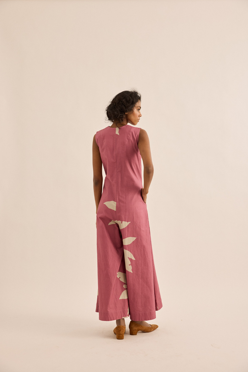 Dalia Jumpsuit oxford jumpsuit by Khara Kapas in rose pink for women in Singapore