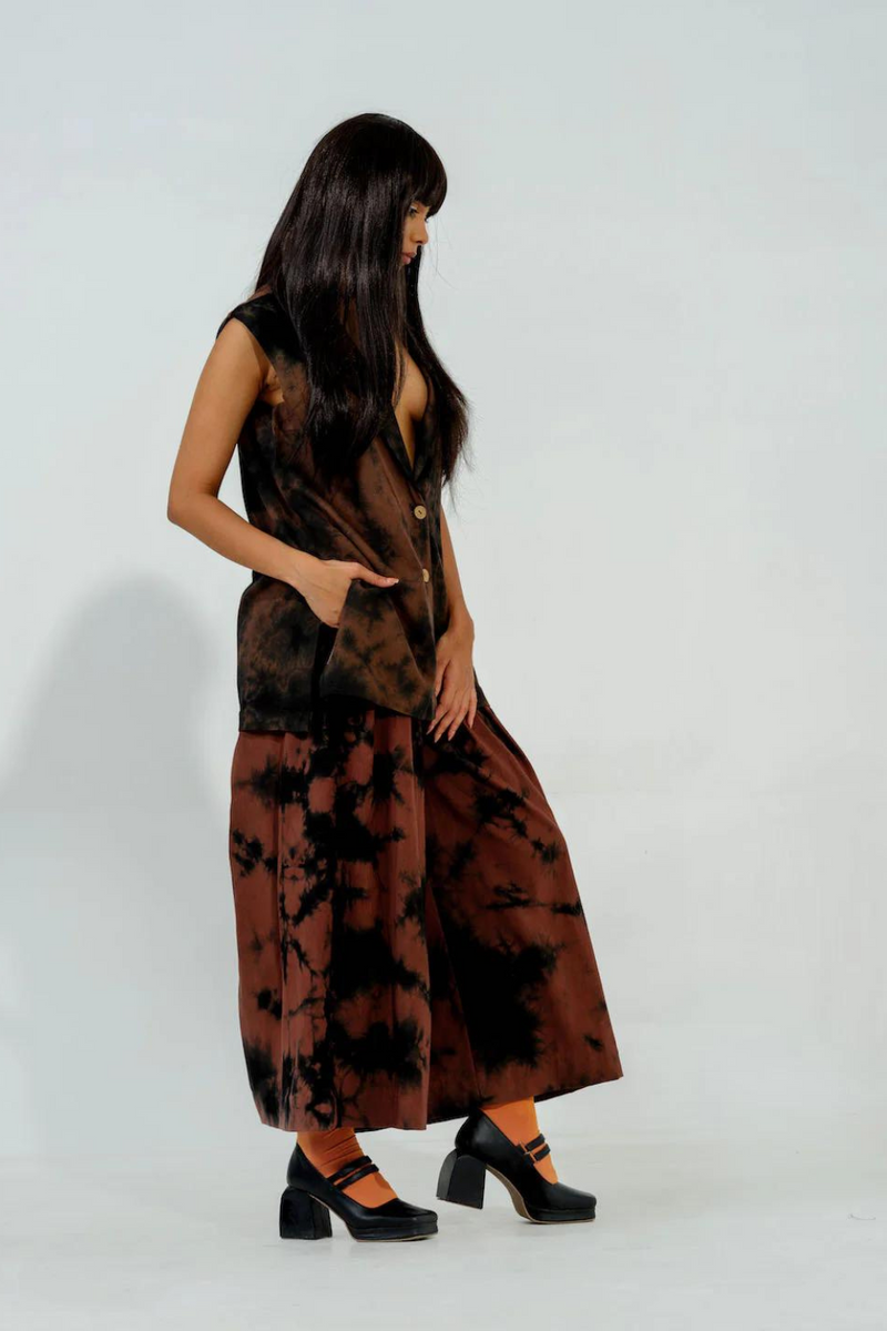 Brown Sugar Pants cotton matty pants/trousers by Stoique in brown for women in Singapore