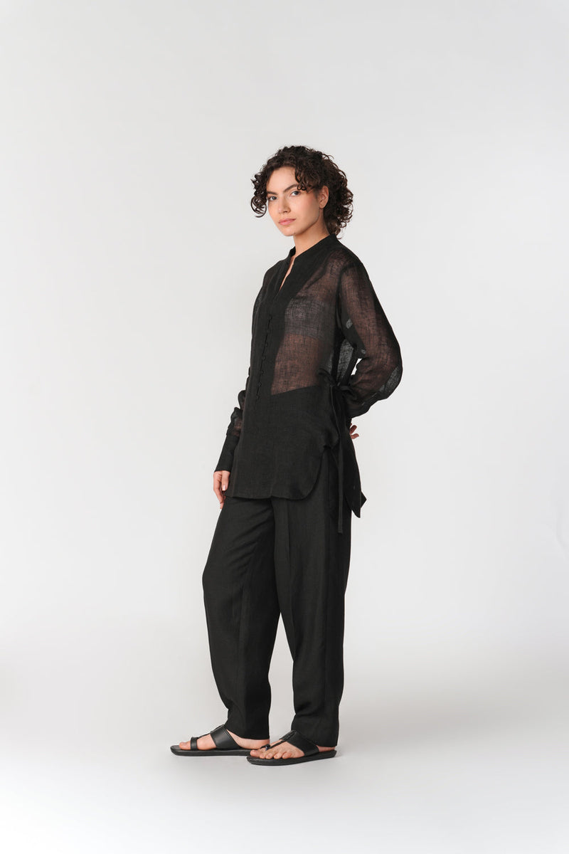 Single Pleat Barrel Pants pant/trouser by Turn Black in black for women in Singapore