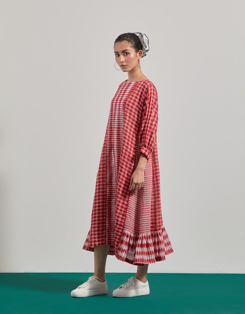 Elysian Red Dress gamcha dress by 145 East in red for women in Singapore