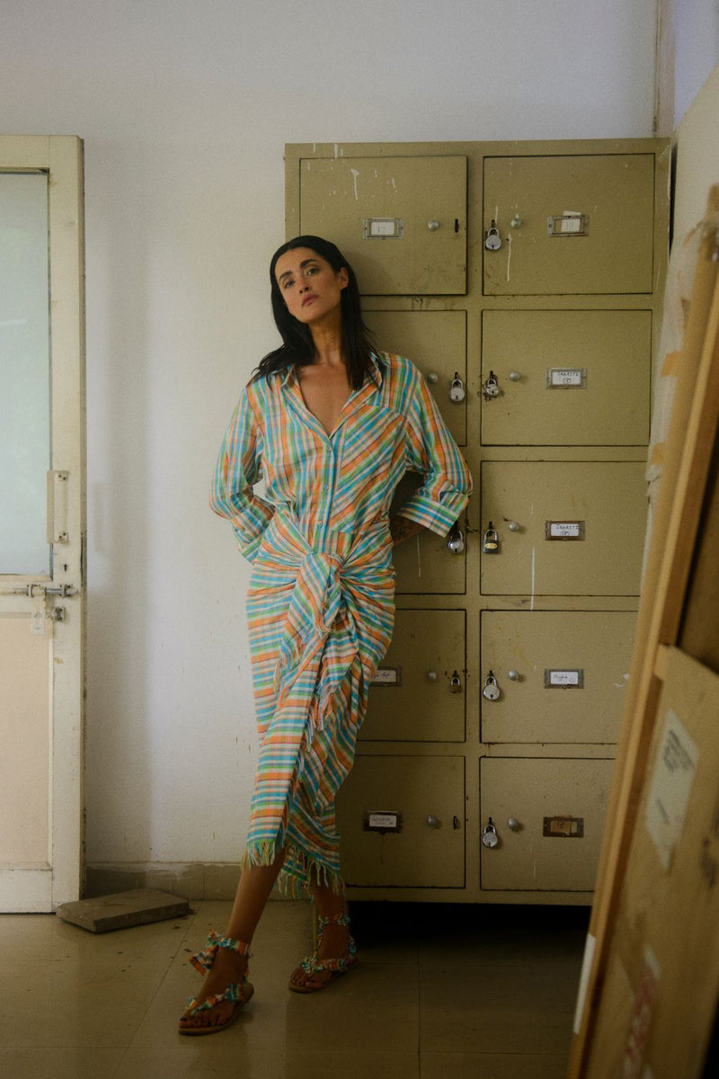 VANI MADRAS CHECK SARONG DRESS 100% cotton Buy VANI MADRAS CHECK SARONG DRESS from C&W | Dresses for Women by Ituvana in multi color for women in Singapore