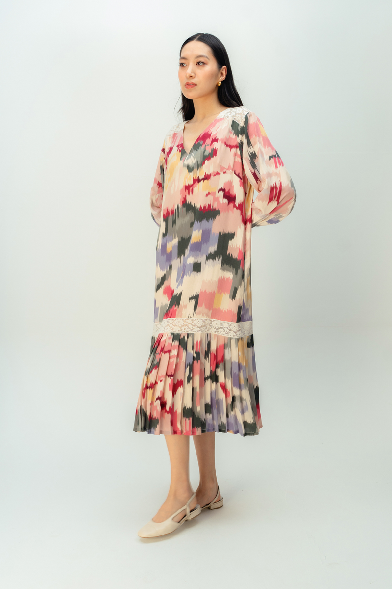 POWDER ROSE DRESS crepe dress by Ode to Odd in multi for women in Singapore