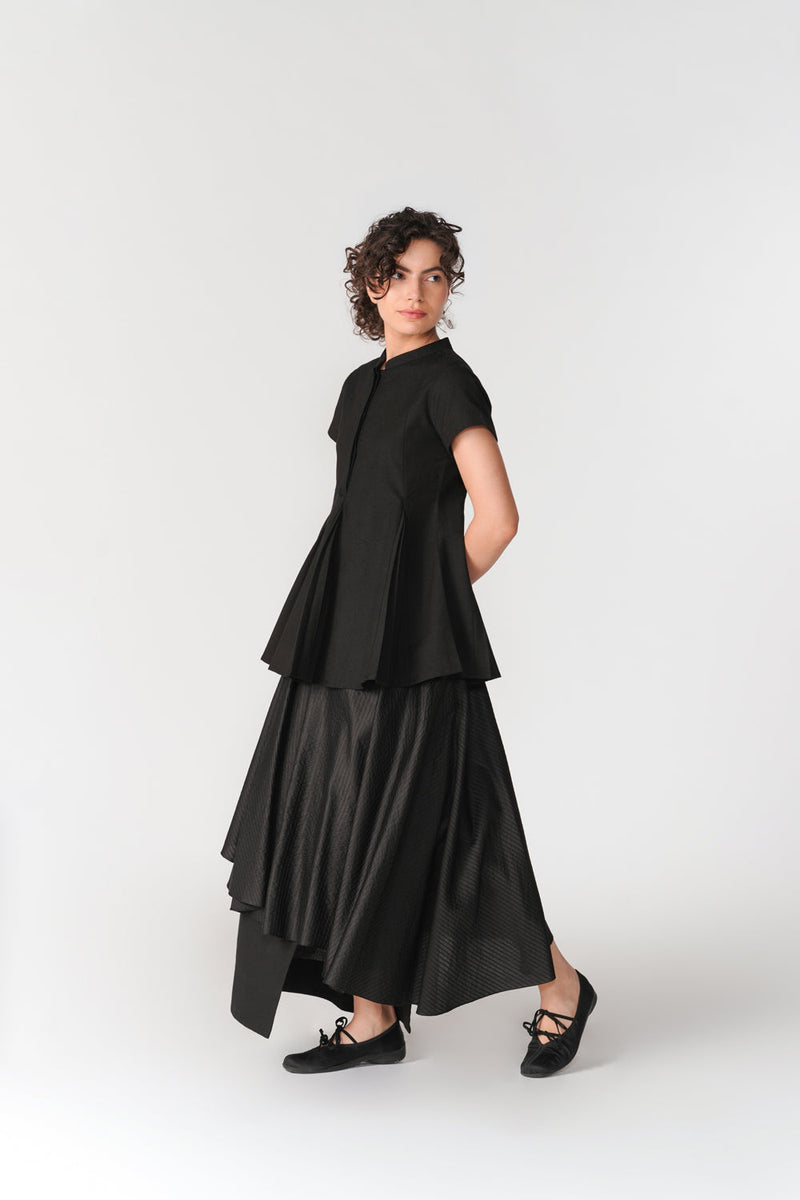 Godet Top top/shirt by Turn Black in black for women in Singapore