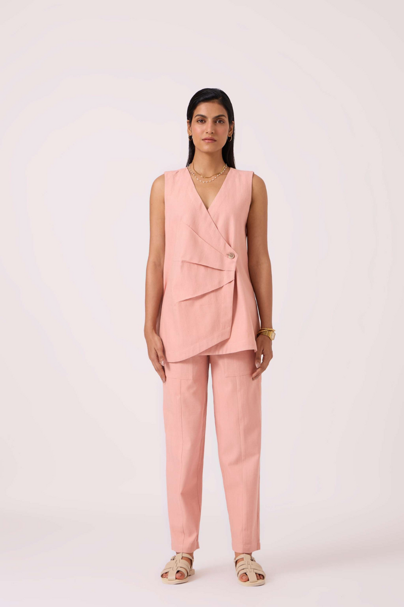 Karenin Pink Handwoven Top cotton by The Summer House in pink color for women in Singapore