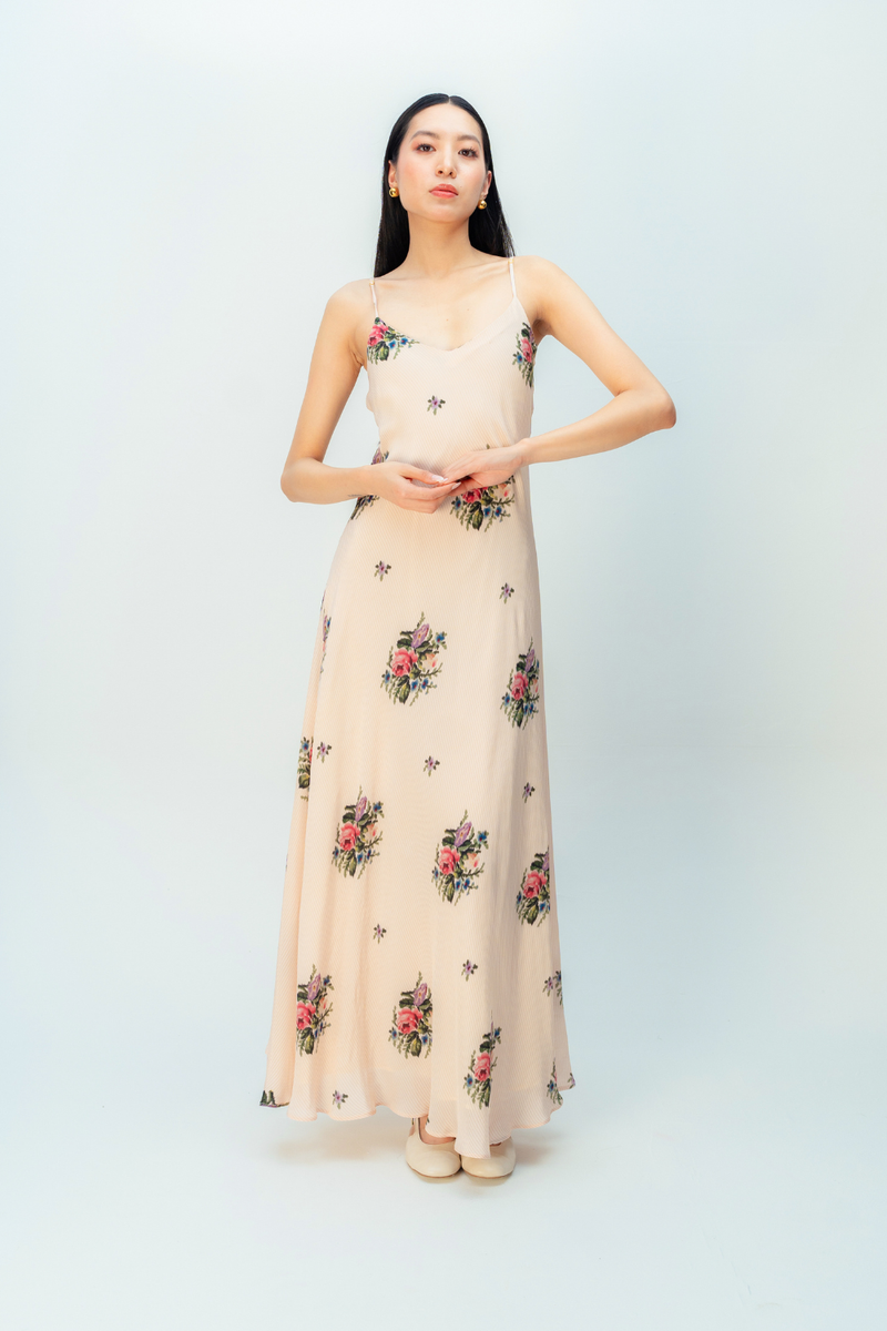 Amber Gleam Dress crepe dress by Ode to Odd in blush pink for women in Singapore