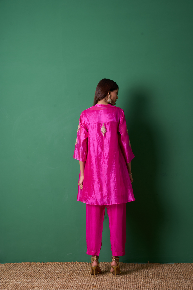 Paradise Kurta Set - Pink with Dupatta