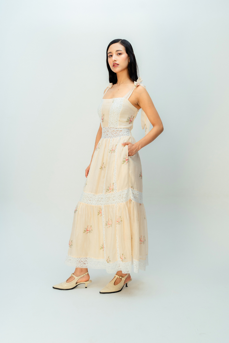 CREAME SUNSET DRESS mul dress by Ode to Odd in blush pink for women in Singapore