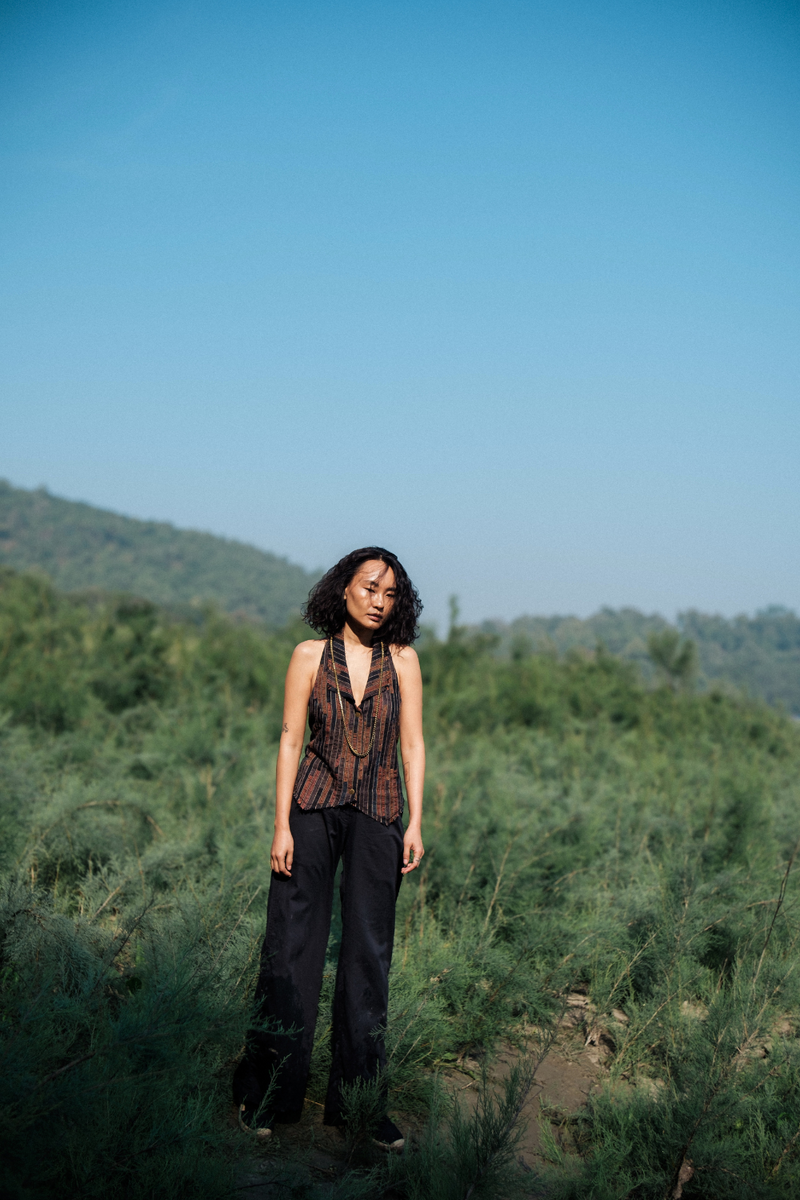 Upcycled Country Vest - Copper cotton by The Terra Tribe for women in Singapore