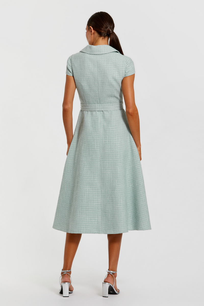 81199-Button Up Midi Dress-Seafoam by Mac Duggal for women in Singapore