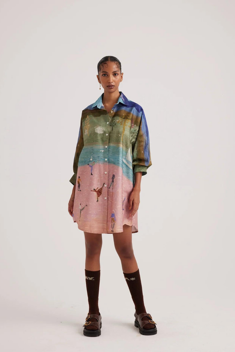 Como Long Shirt-Skater satin by CORD for women in Singapore