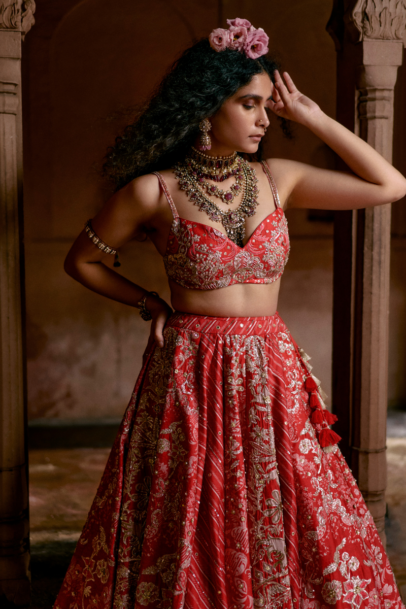 PH-2484 
Lehenga 
Blouse 
Dupatta Set by Paulmi & Harsh for women in Singapore