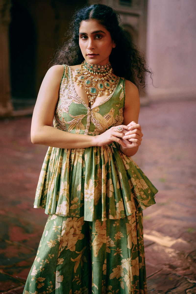 PH-2474 
Peplum 
Palazoo Set by Paulmi & Harsh for women in Singapore