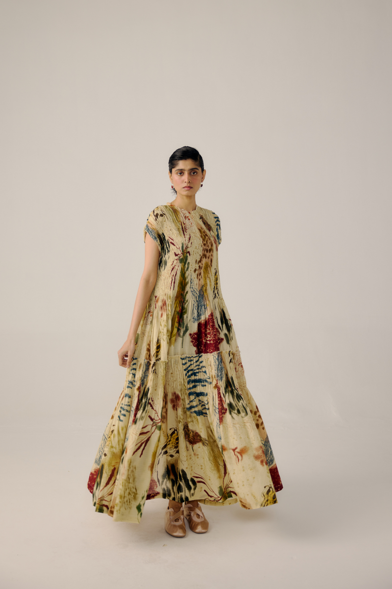 July Dress - Abstract linen by CORD for women in Singapore