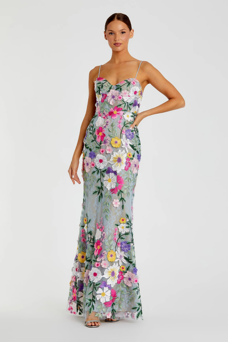 68897-Bustier Gown-Sage Multi mul by Mac Duggal in multi color for women in Singapore