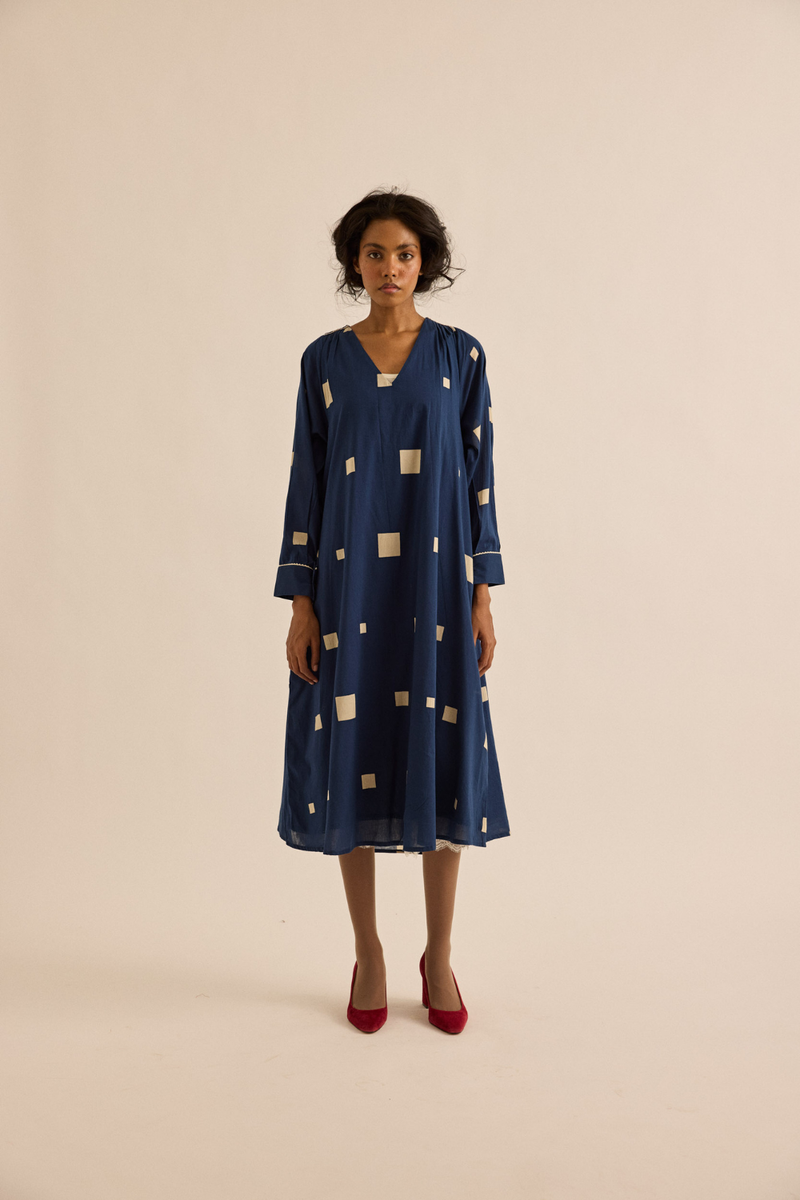 Azul Dress mul dress by Khara Kapas in dark blue for women in Singapore