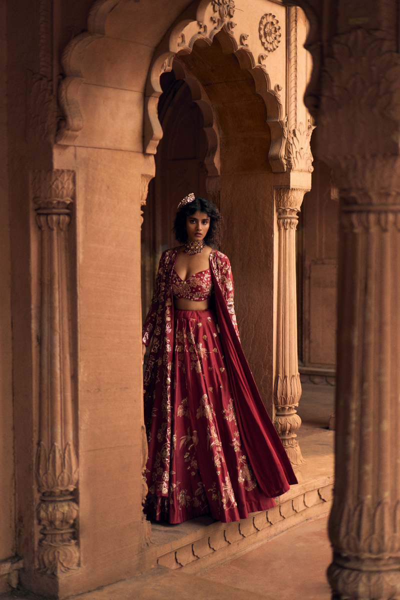 PH-2479 
Lehenga 
Blouse 
Jacket / Dupatta Set by Paulmi & Harsh for women in Singapore