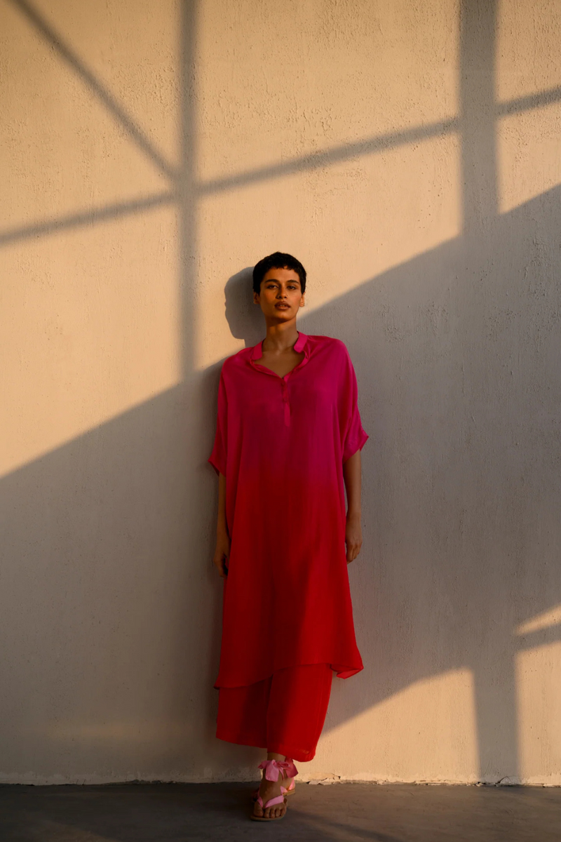 VIRYA OMBRE SILK KURTA SET silk Buy VIRYA OMBRE SILK KURTA SET from C&W | Light Kurta Sets for Women by Ituvana for women in Singapore