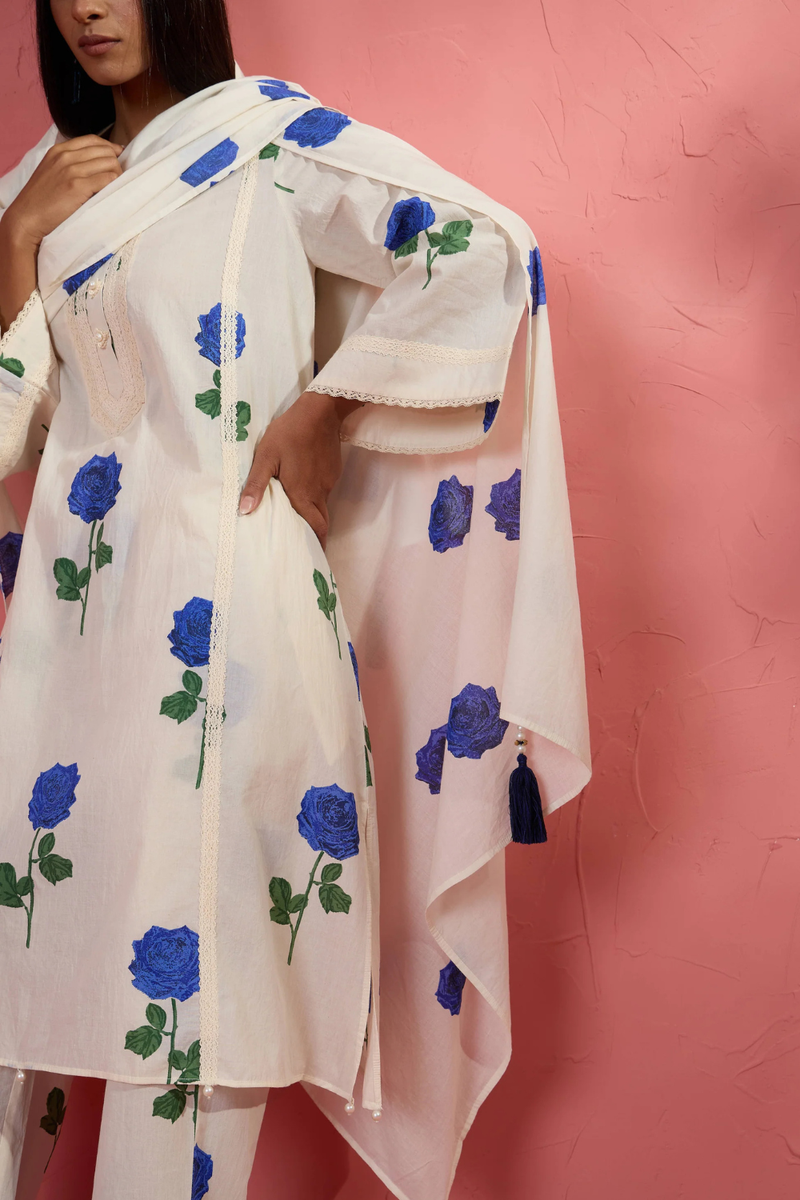 Fi Rose Dupatta cotton cambric dupatta by AAVIDI for women in Singapore