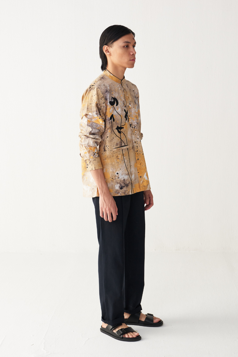 PAINTER POPPY APPLIQUE SHIRT poplin by THREE Men for men in Singapore