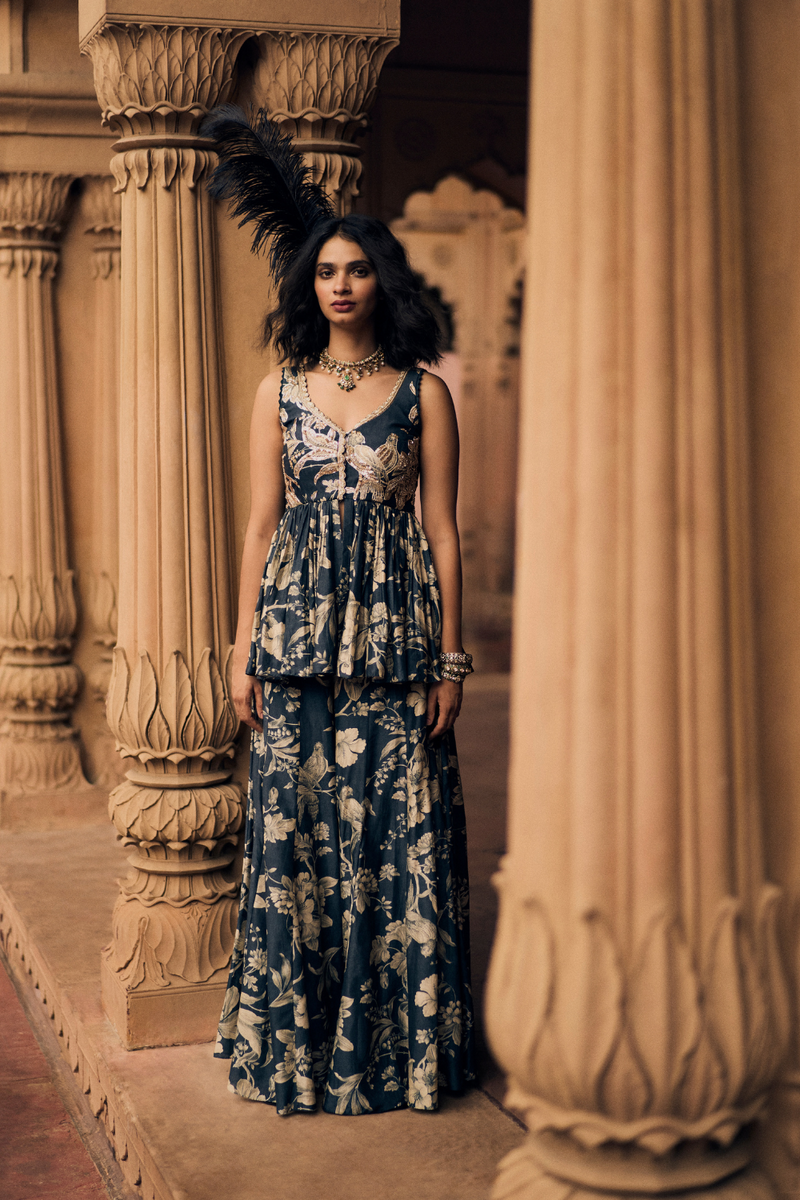 PH-2491 
Peplum 
Palazoo Set by Paulmi & Harsh for women in Singapore