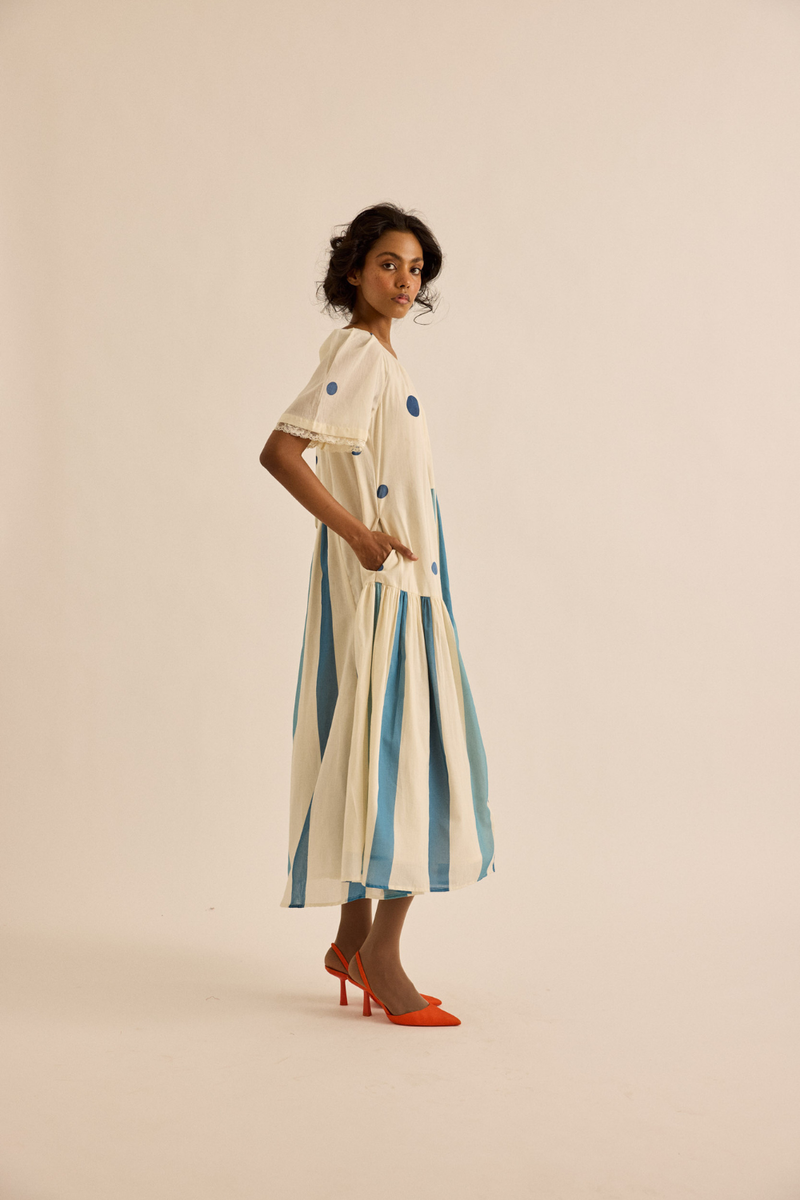Wild Pine Dress mul dress by Khara Kapas in off-white for women in Singapore