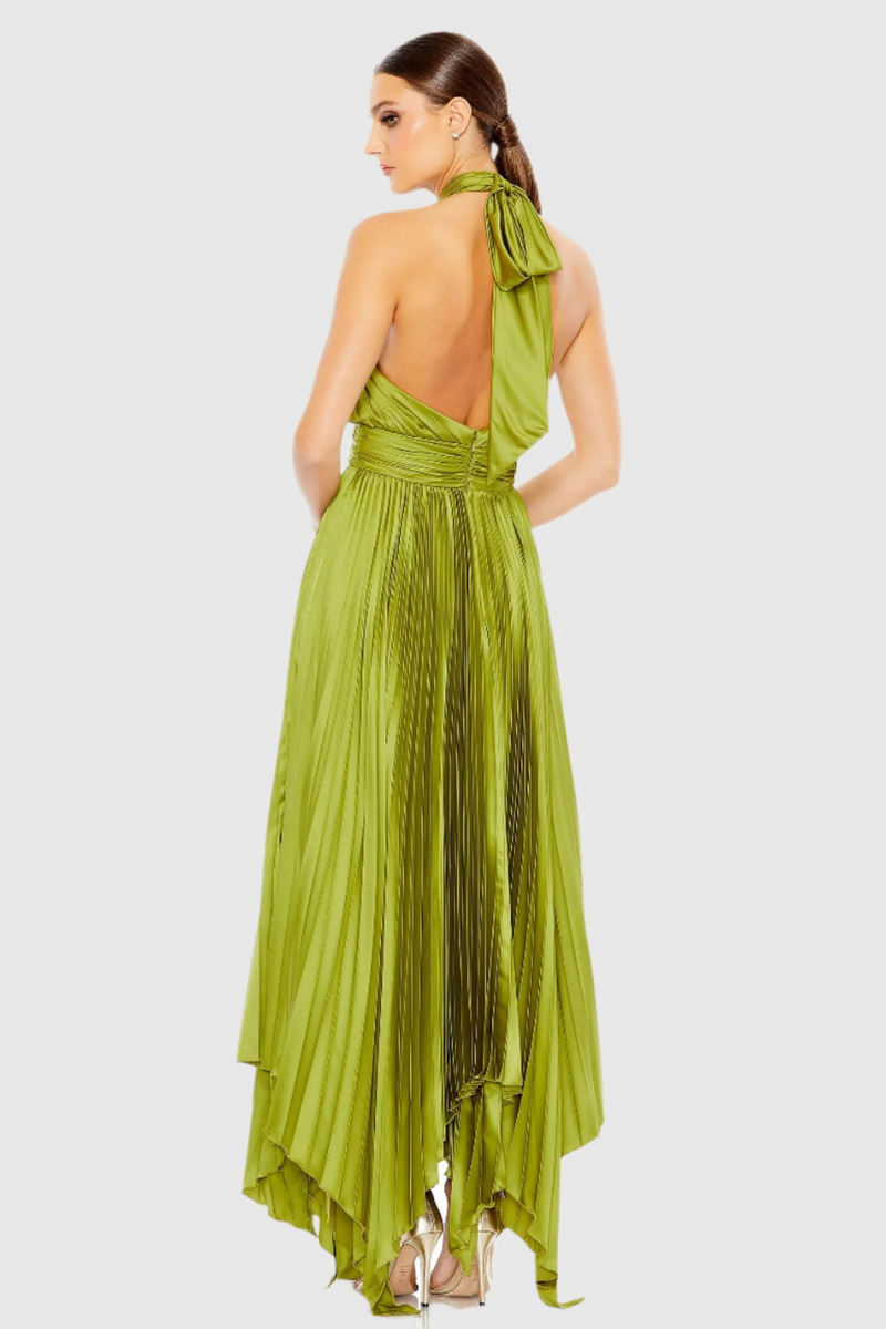 Asymmetrical Hem Gown-Apple Green by Mac Duggal in green color for women in Singapore