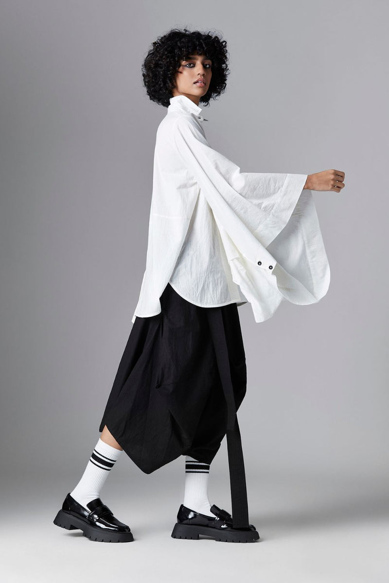 STELLA SHIRT cotton Tops and Shirts by Chola in white color for women in Singapore