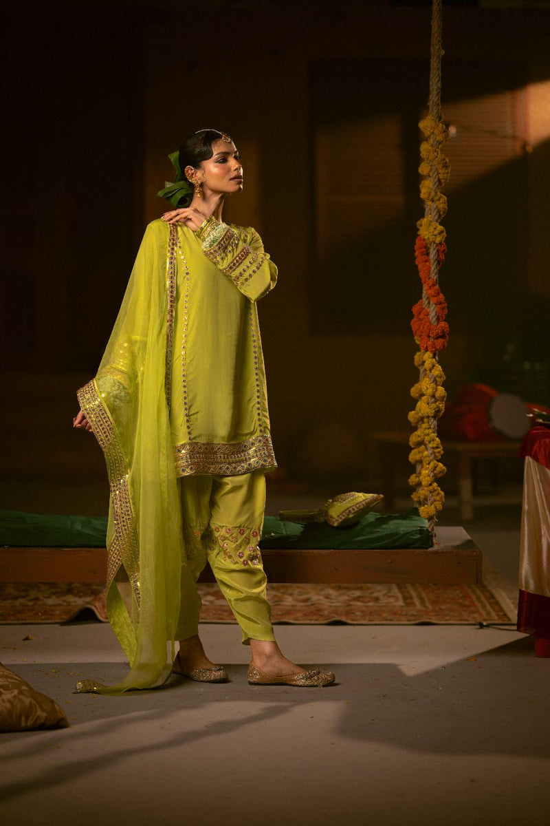Veere Salwar Kameez Dupatta Set- Sublime Neon