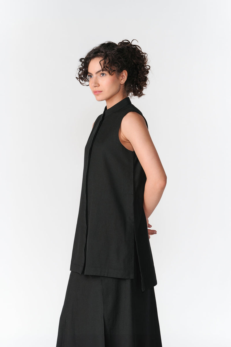 High-Low Shirt top/shirt by Turn Black in black for women in Singapore
