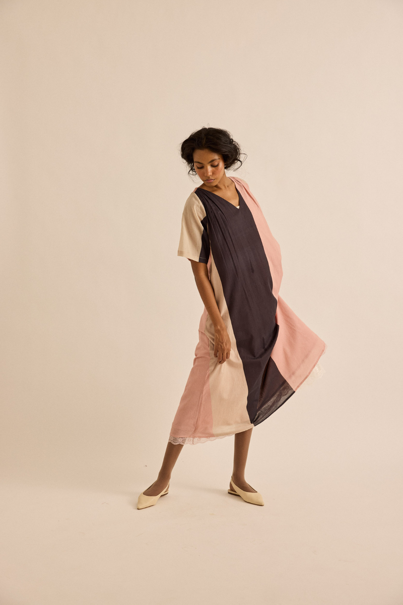 Puce Dress mul dress by Khara Kapas in multicolor for women in Singapore