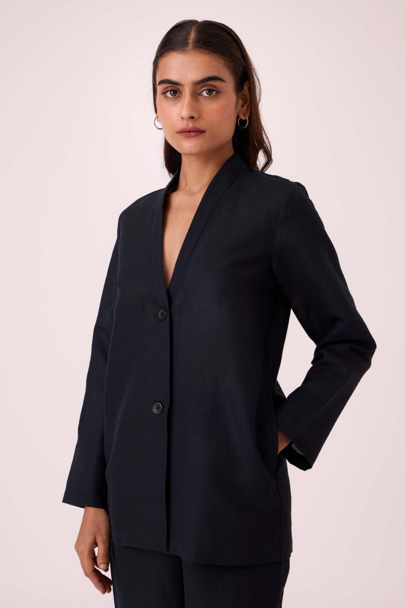 Darcy Black Jacket cotton by The Summer House in black color for women in Singapore