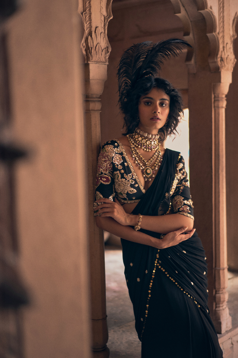 PH-2497
Blouse 
Saree 
Belt Set by Paulmi & Harsh for women in Singapore