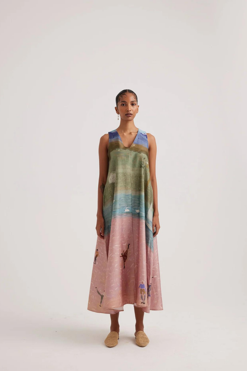 Ravine Dress-Skater satin by CORD for women in Singapore