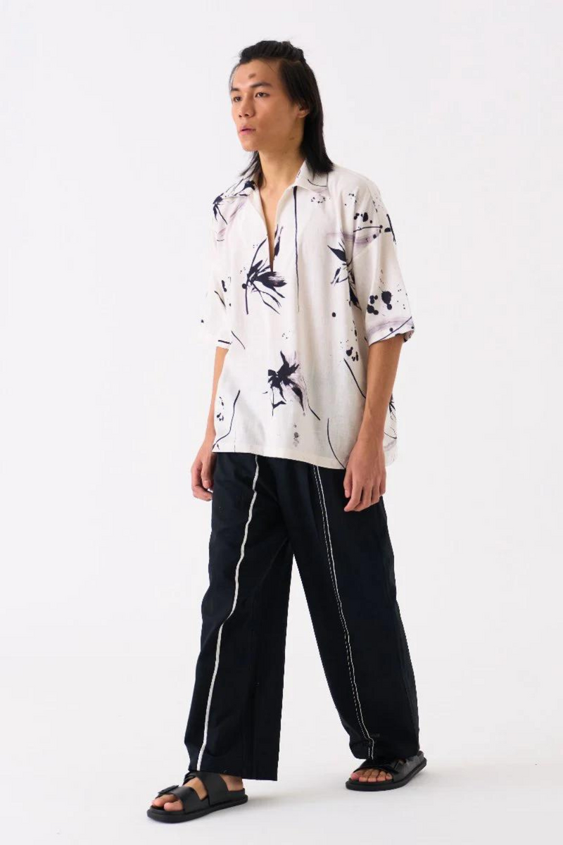 FLORAL RESORT WEAR SHIRT - WHITE by THREE Men for men in Singapore