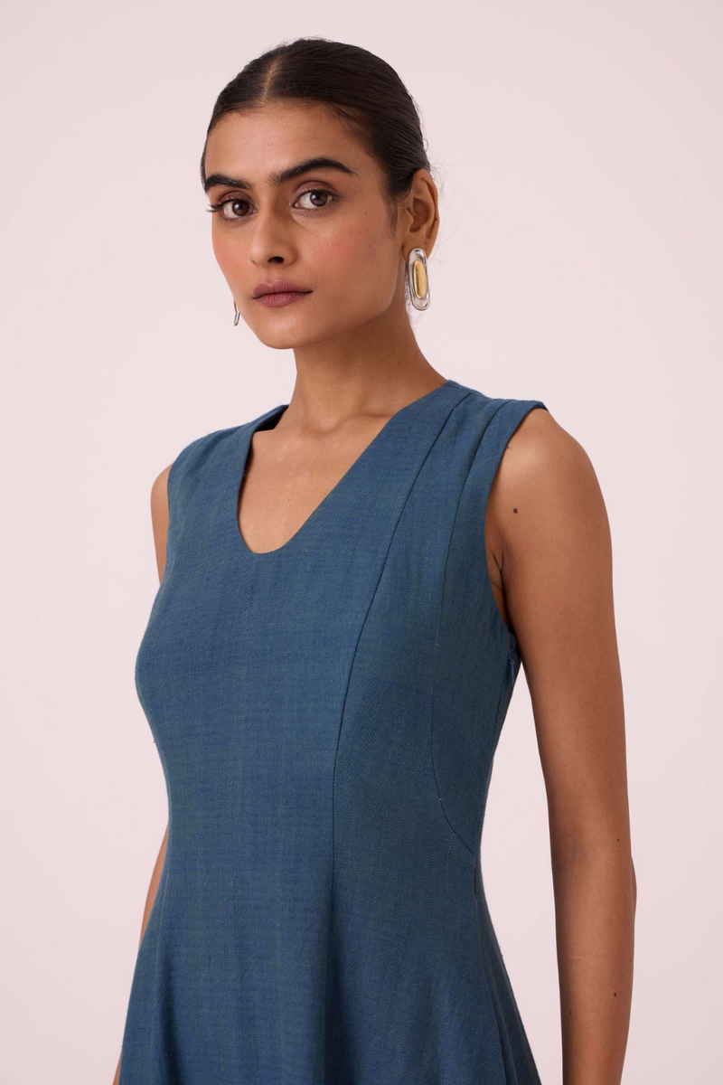 Emy Blue Handwoven Dress cotton by The Summer House in pink color for women in Singapore