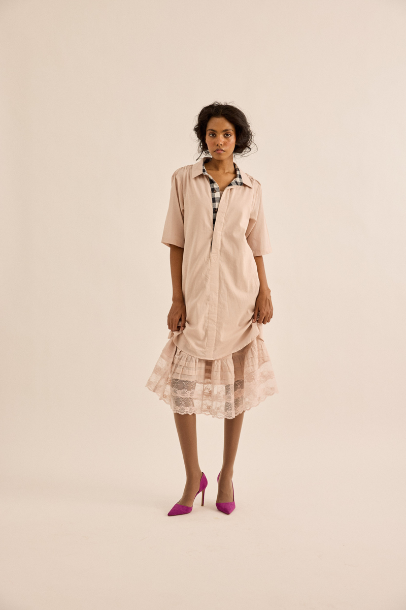 Opal Dress mul dress by Khara Kapas in blush pink for women in Singapore