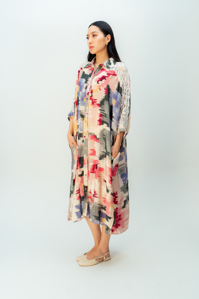 GOLDEN FOREST DRESS crepe dress by Ode to Odd in multi for women in Singapore