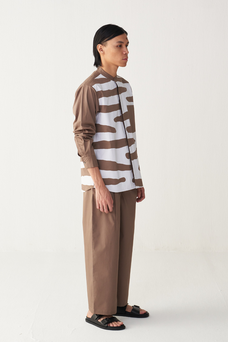 ABSTRACT APPLIQUÉ SHIRT poplin by THREE Men for men in Singapore