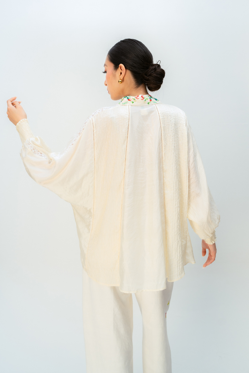 DREAM HOUR SHIRT silk top/shirt by Ode to Odd in off white for women in Singapore