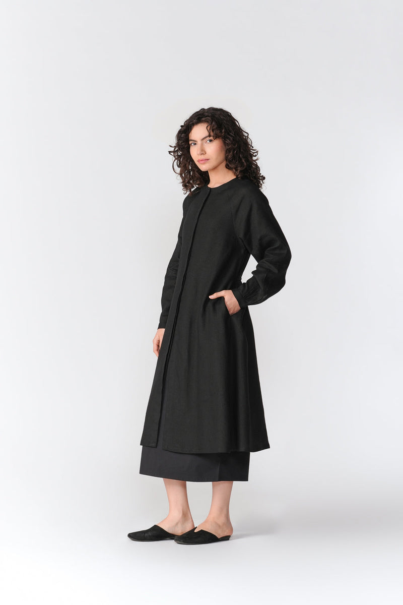 Raglan Sleeve Shirt Dress top/shirt by Turn Black in black for women in Singapore