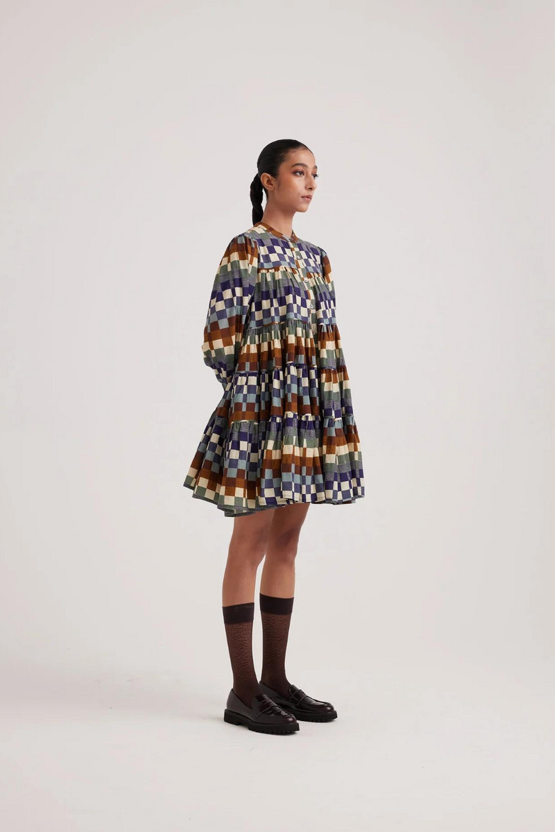 Tier Dress-Checkers cotton by CORD for women in Singapore