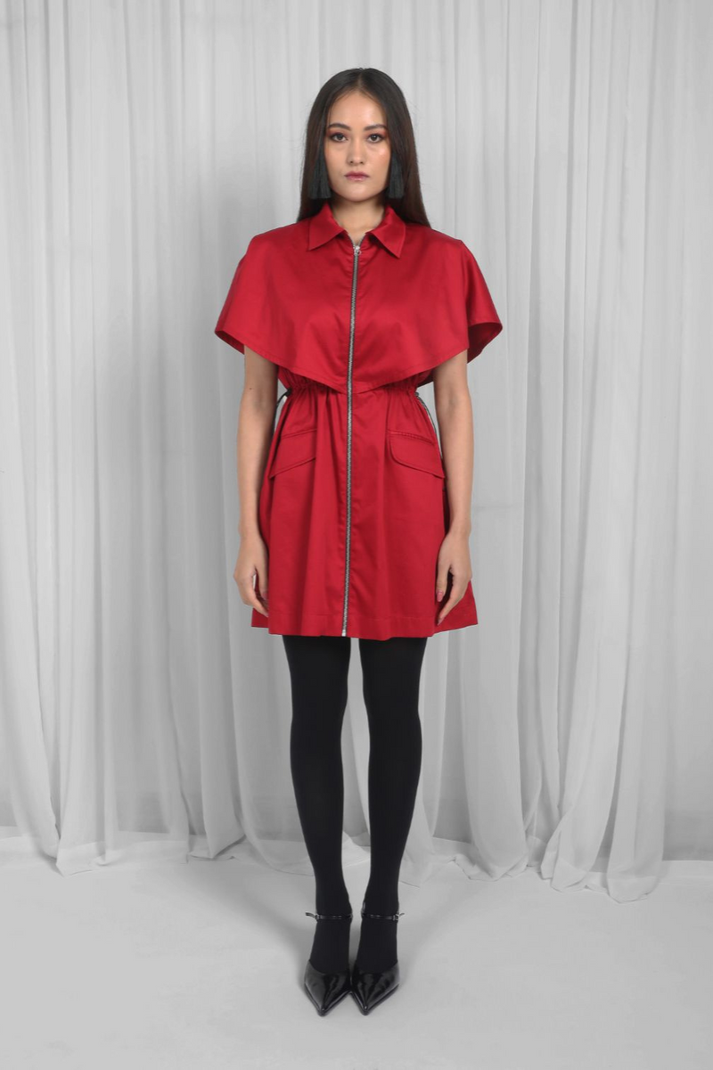 Capri Dress-Red 100% cotton Buy Capri Dress-Red from C&W | Dresses for Women by Leh Studios in red color for women in Singapore