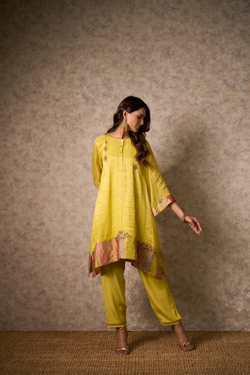 Zing Kurta Set - Yellow with Dupatta