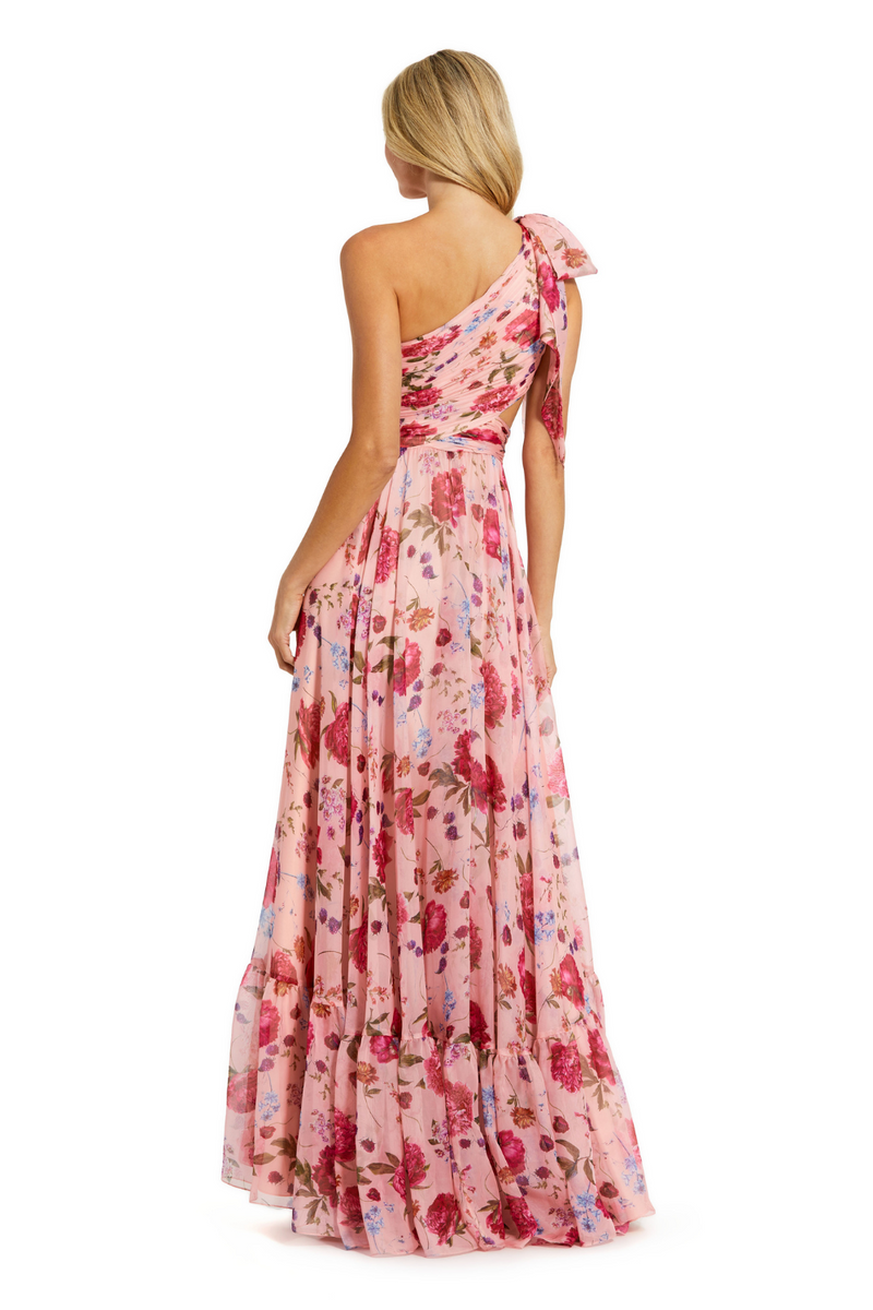 68553-One Shoulder Gown-Blush Multi mul by Mac Duggal in blush color for women in Singapore