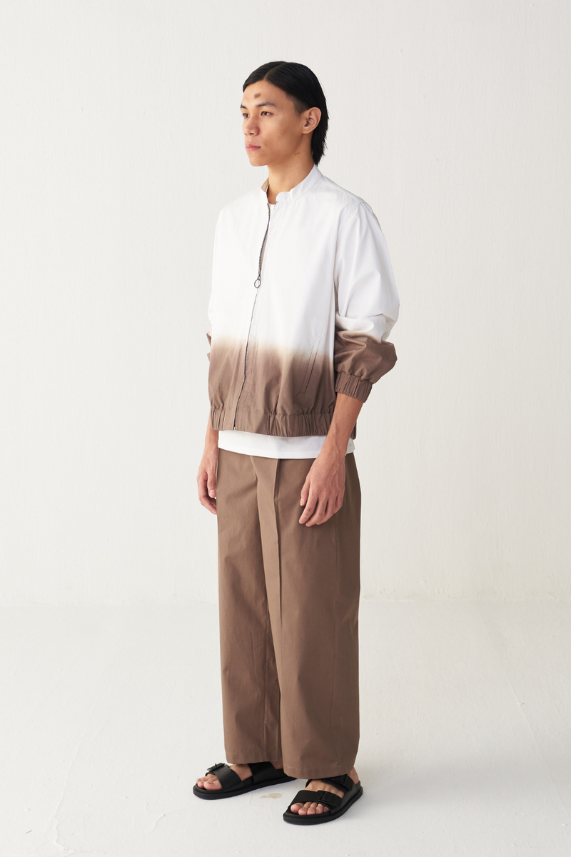 DIP DYE BOMBER JACKET poplin by THREE Men in white color for men in Singapore