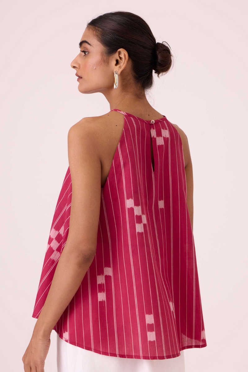 Maarah Rhubarb Ikat Top cotton by The Summer House for women in Singapore