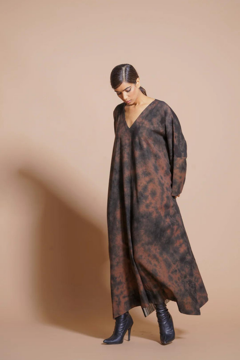 Truffle Dress cotton matty dresses by Stoique in brown for women in Singapore