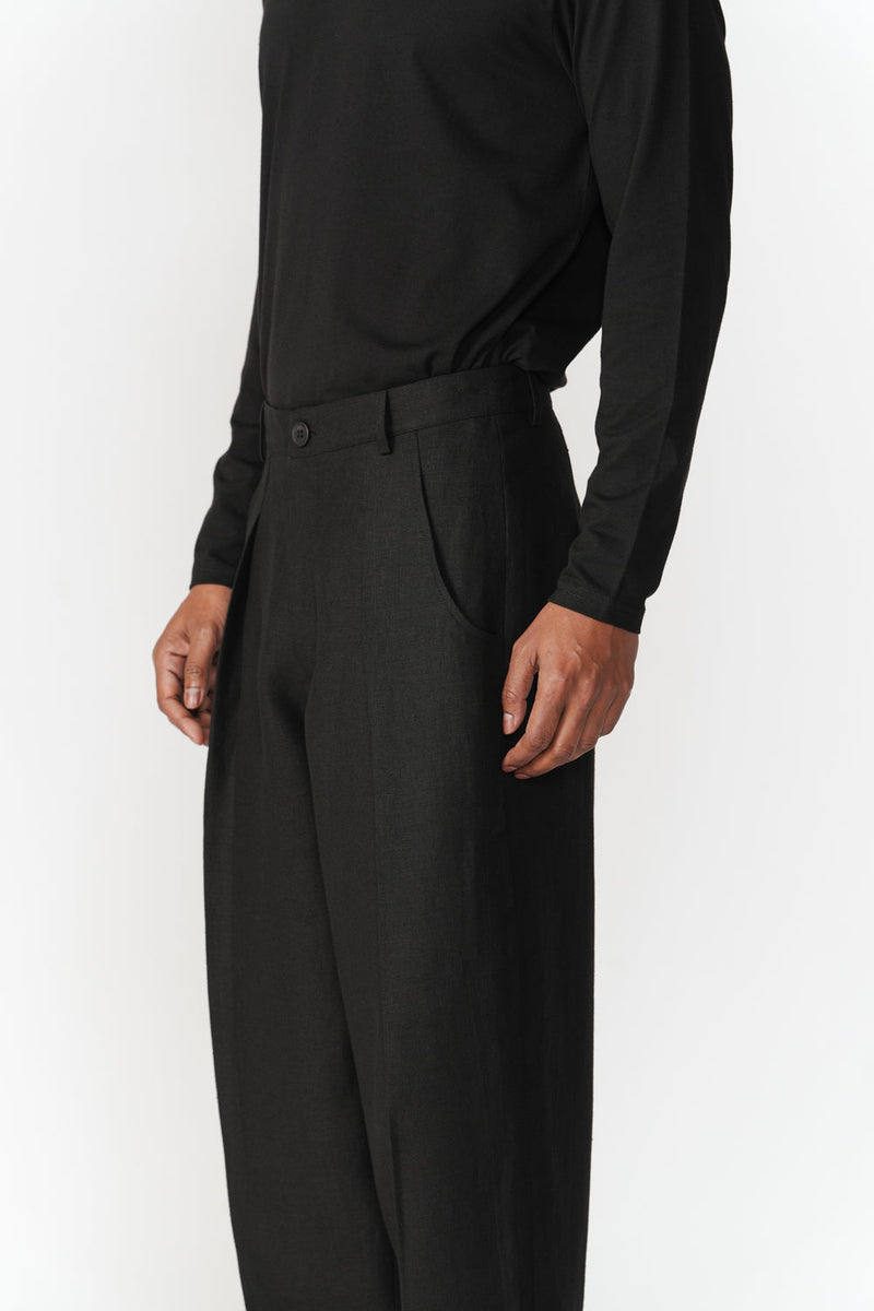 Knife Pleat Barrel Pants pant/trouser by Turn Black in black for men in Singapore
