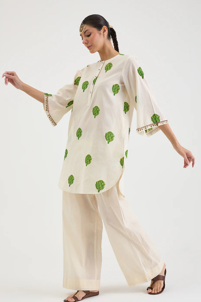 OFF WHITE ARTICHOKE SET cotton by AAVIDI in white color for women in Singapore