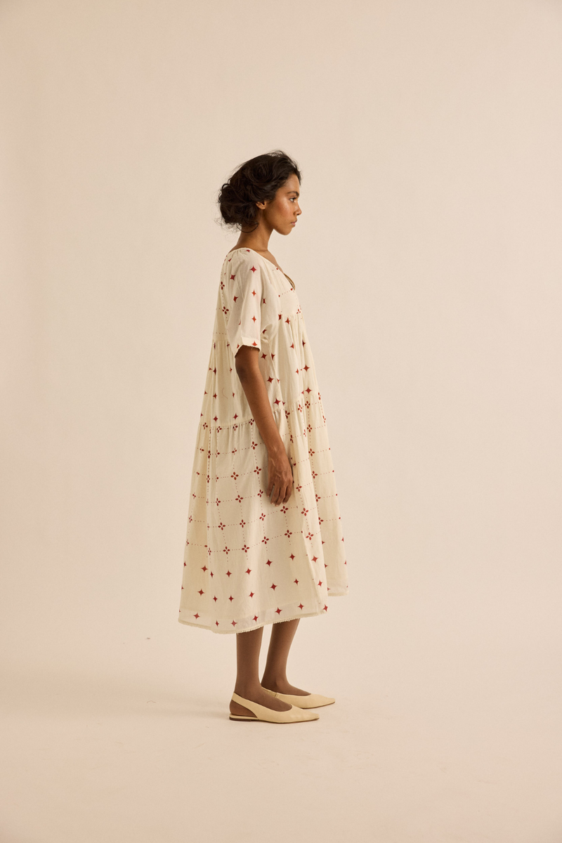 Starveil Dress mul dress by Khara Kapas in off-white for women in Singapore